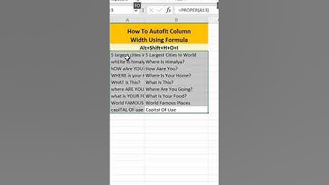 Excel Shortcuts: How to Autofit Column Width in Excel