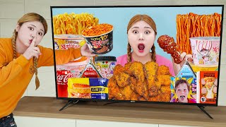 Thử thách ăn đồ ăn biểu tượng cảm xúc ASMR Chương trình ăn mì xào  MUKBANG HIU