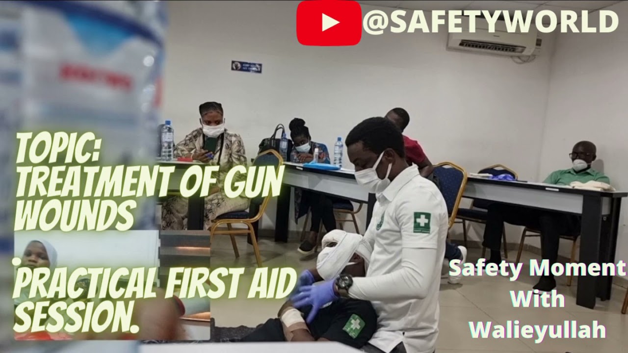 How to treat gunshot wounds in five minutes. practical First Aid Training Session.