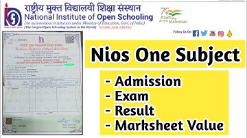 Nios One Subject Marksheet Value | Task Is Helping (NIOS) #nios #exam #result #obe #ode #public