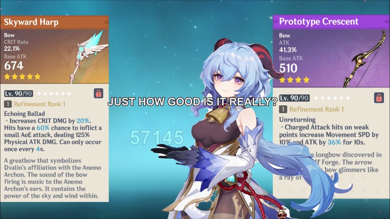 Ganyu Bow comparison. Is Skyward harp really worth it?