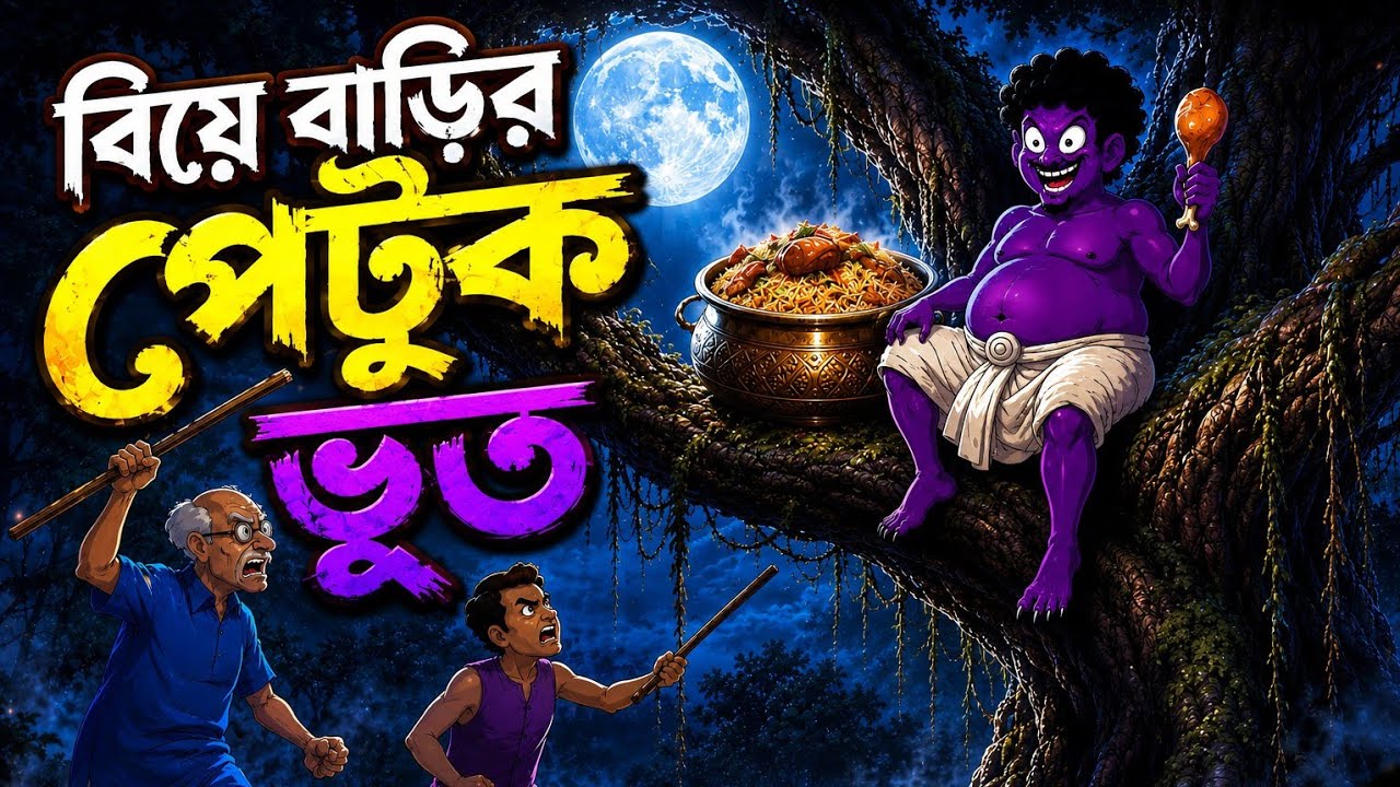 বিয়ে বাড়ির পেটুক ভূত | Petuk Bhut | Bengali Bhuter Cartoon | Gram Banglar Golpo | Bhoy Bangla