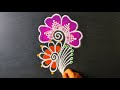Beautiful daily kolam ⚛️ Freehand Kolam rangoli Art designs | easy muggulu | rangoli for Daily use