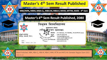 Masters 4th Sem Result Published,2080 of MBS/MPA/MBA-F/MBA-CL/MBA-M/MATS/MTTM/MHM | TU Master Result