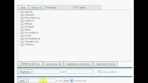 TXTformat.com example: Making a HTML list