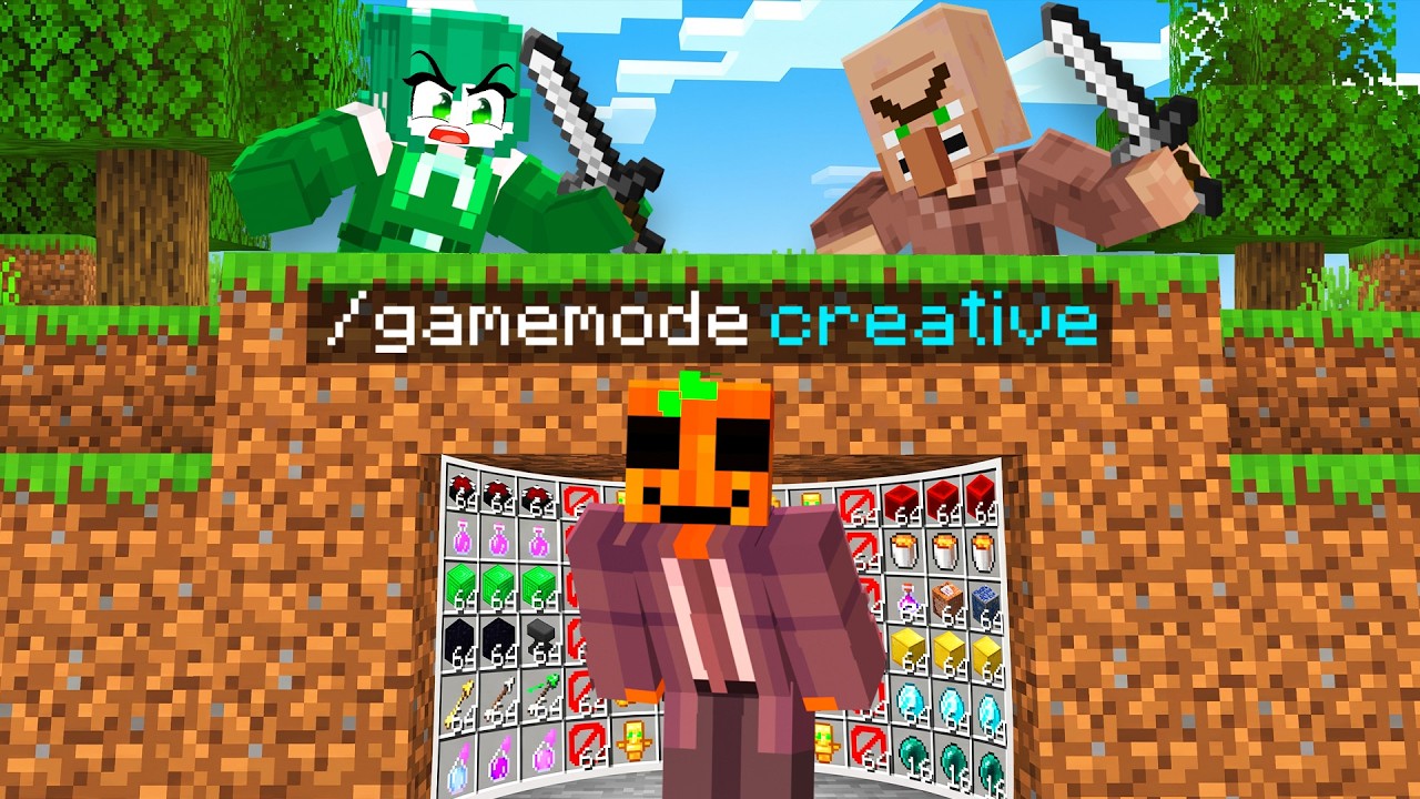 CAZADORES vs MODO CREATIVO en Minecraft...