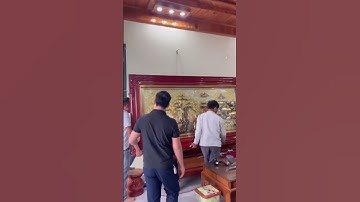 Bàn giao siêu phẩm tranh Đồng quê kích thước 230x120cm cực to, cực đẹp #shorts #dodongmynghe