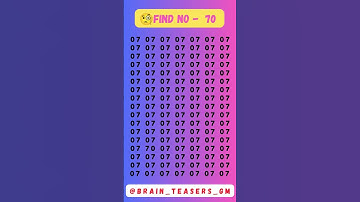 Only geniuses can spot the number 🧐  70  #shorts