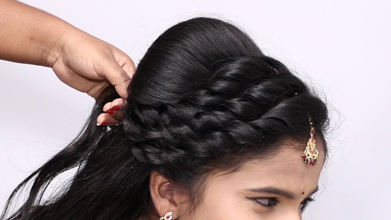 Traditional Hairstyle for Wedding/Party || Front Hairstyle For Girls ||  Indian traditional Hairstyle - YouTube