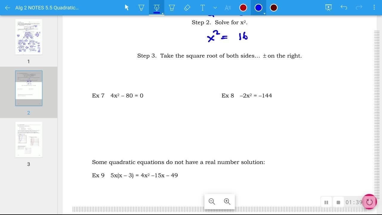 Alg 2 Notes 5.5 Examples 6-9 - YouTube