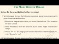 The Magic Brush of Dreams, class 8 English new book chapter 8 complete solution with explanation 