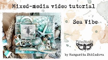 Sea Vibe - Mixed Media Canvas video tutorial #mixedmedia #mixedmediaart #mixedmediatutorial #seamood
