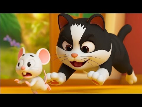 😺 Meow Meow Cat | Funny Cat Song | Cat Goes Meow Meow | Learn Animal Sounds | Nursery Rhyme | Hindi