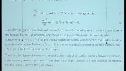 Multiple Speakers | Localized shelf waves on a curved coast - existence of eigenvalues of a......