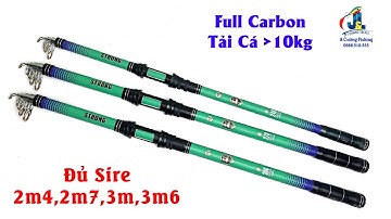 190k Cần Câu Máy Rút STRONG đủ size 2m4 2m7 3m0 3m6 Cacbon Tải cá trên 10 kg