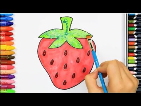 Como pintar morango / pedra. Como desenhar e colorir a TV infantil