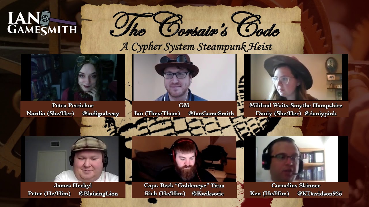 The Corsair's Code - A Cypher System Steampunk Airship Heist - YouTube
