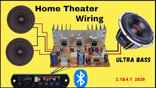 How to make home theater at home in hindi // 2.1 & 4.1 audio board kit wiring.