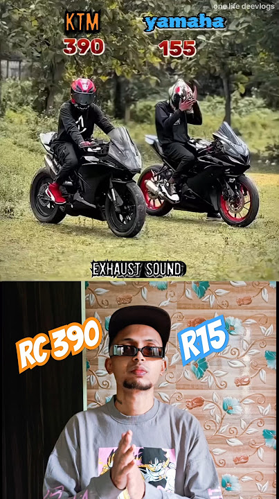 KTM RC 390 vs yamaha R15 | motos| exhaust sound test