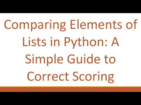 Comparing Elements of