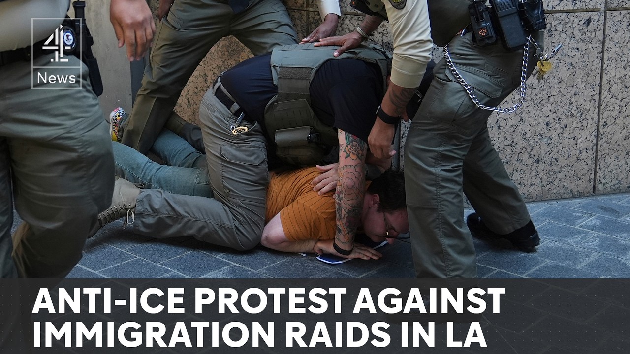 Protestors flood LA streets as ICE raids ramp up