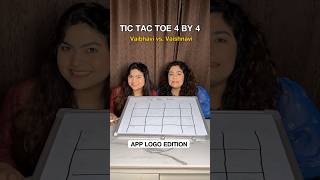 TIC TAC TOE 4V4 Guess the brand logo! Sisters compete to win this trivia! #trivia #ytshorts