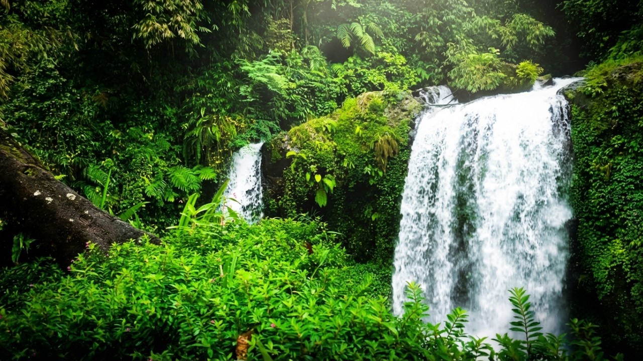 Relaxing Sleep Music in Moonlit Waterfall for Emotional Comfort 🤍💦🌙