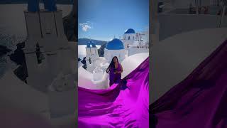 Santorini FlyingDress Photoshoot in Oia | Santorini FlyingDress photography #santorini #photography