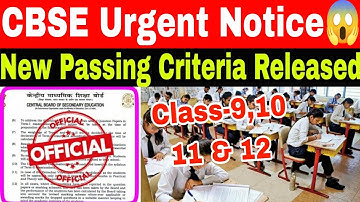 CBSE New Passing Criteria😱 Changes 2023-24 Urgent Notice Class-10 to 12