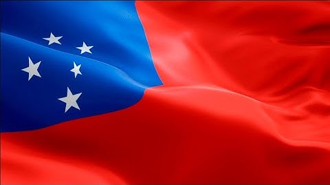 Samoan flag video waving in wind. Realistic Apia Flag background. Samoa flag Full H