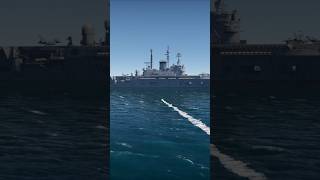 USS Midway Maneuvers Under Harpoon Strike 🚢🔥 #navy #ship #sea #sim #war #hit #air #usa