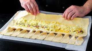 My mom doesn’t make the dough! She buys the ingredients, to put them on the puff pastry