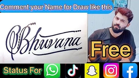 Bhuvana Name Signature Calligraphy Status | How to Cursive write with cut Marker #bhuvana