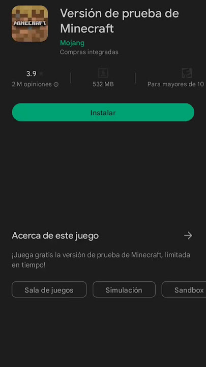 como tener Minecraft gratis para cualquier teléfono 😎😎#shorts #minecraft