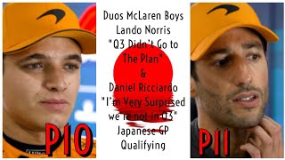 DUOS MCLAREN BOYS LANDO & DANIEL POST QUALIFYING INTERVIEW JAPANESE GP 2022