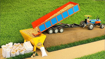diy tractor trolley wheat loading new technology | science project | Mj Villa