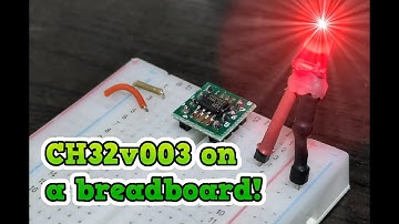 CH32v003 bare on a breadboard - will it blink and fade? (yes)