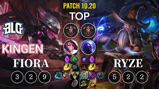 BLG Kingen Fiora vs Ryze Top - KR Patch 10.20