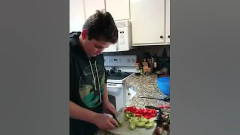 Ben A Makes Taco Salad for Harjo class assignment