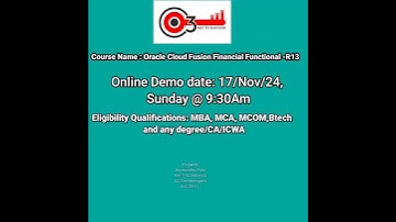 Oracle Fusion Cloud Financials Functional Free Demo Tomorrow #
