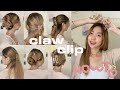 👒 claw clip hairstyles ; how to ทำผมแบบสาวเกาหลีง่ายๆ ด้วยกิ๊บหนีบผม | EyeeDae