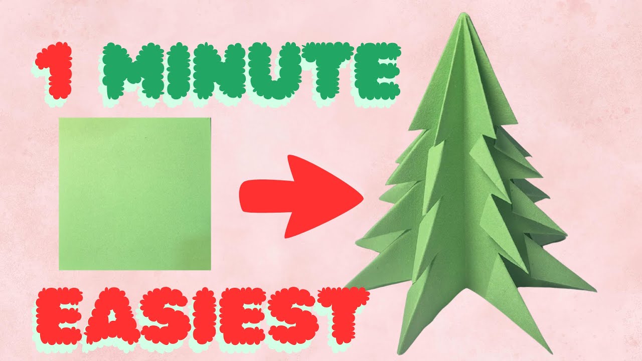 Easy Paper Christmas Tree Origami Tutorial | DIY Holiday Decor - YouTube