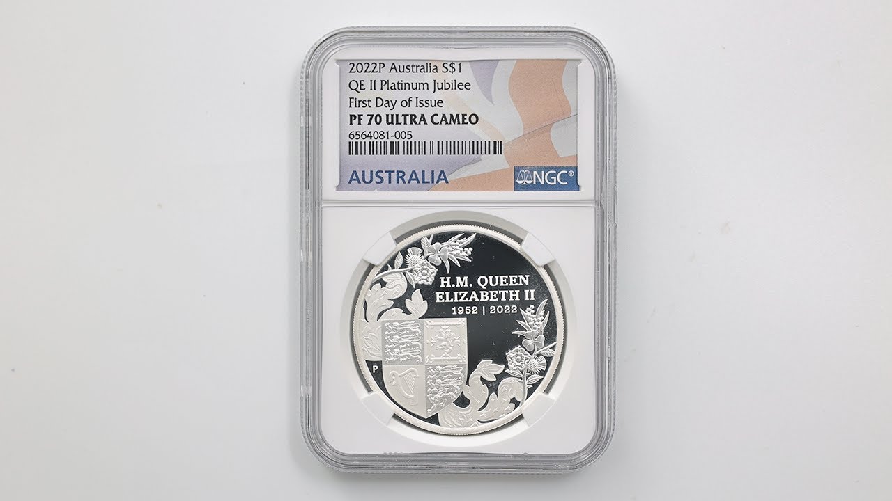 2022 オーストラリア エリザベス2世即位70周年記念 プラチナ・ジュビリー 1豪ドル 銀貨 1オンス NGC PF 70 UC FDOI