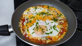 I have never eaten such delicious eggs ! Simple and easy breakfast! Quick Recipe. tomato and eggs