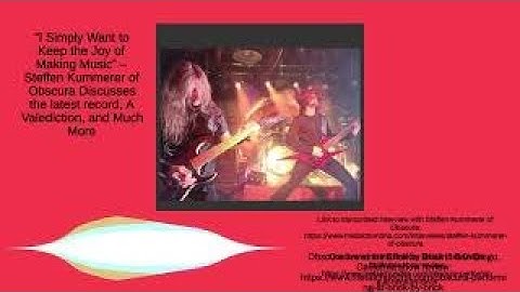 Interview with Steffen Kummerer of Obscura 02/05/22 #obscura #steffenkummerer #avalediction