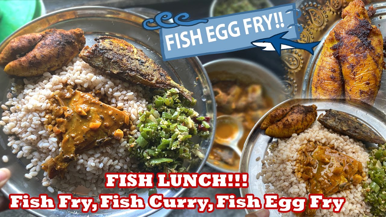How to make Fish Egg Fry? மீன் சினை பொரியல் | Village Style Lunch Cooking | Cooking Snake Gourd