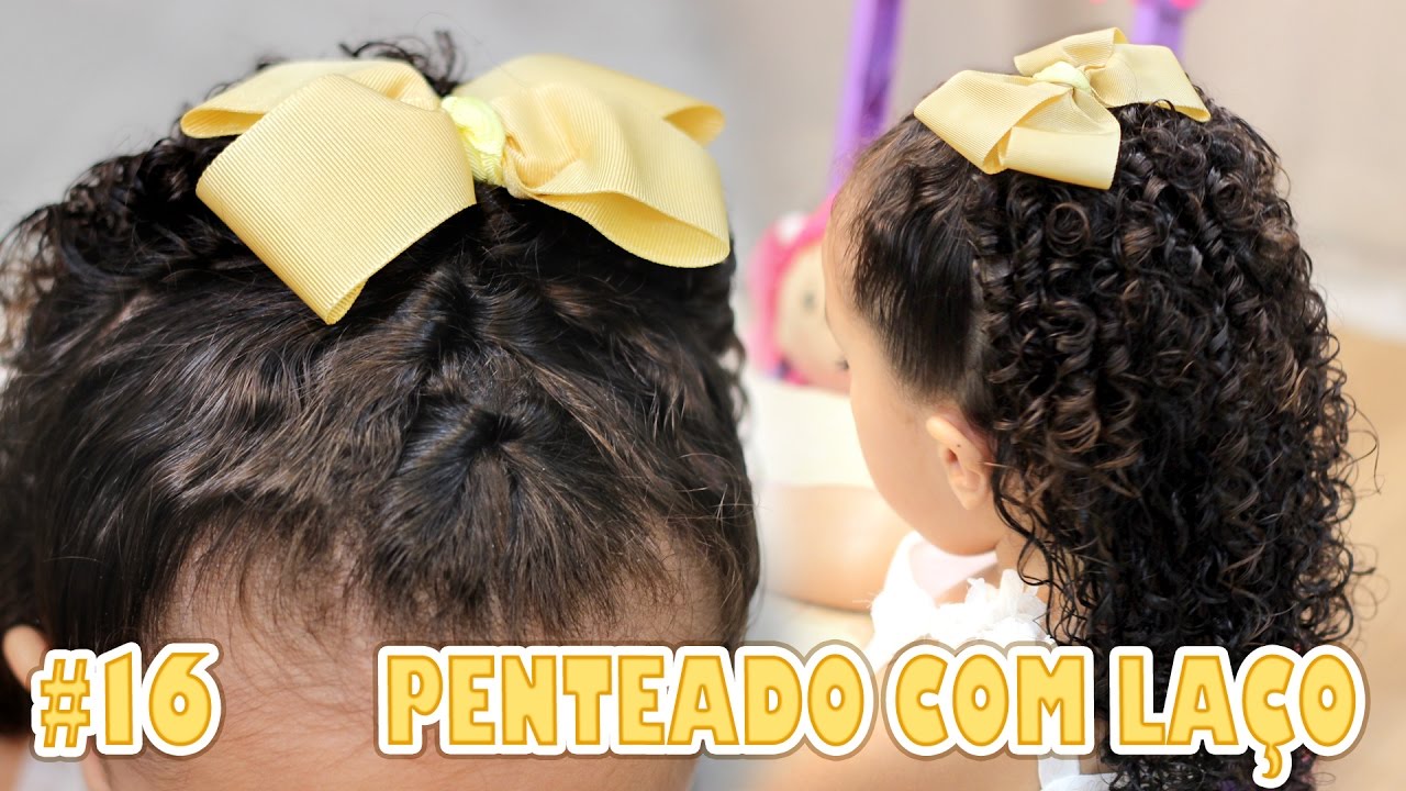 Tutorial de penteado infantil Sophia usou Laço Corbella laços