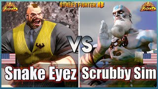 Street Fighter 6 🔥 Snake Eyez (#1 Zangief) Vs Scrubby Sim (Dhalsim) 🔥 Ranked Matches 03\/27\/2024