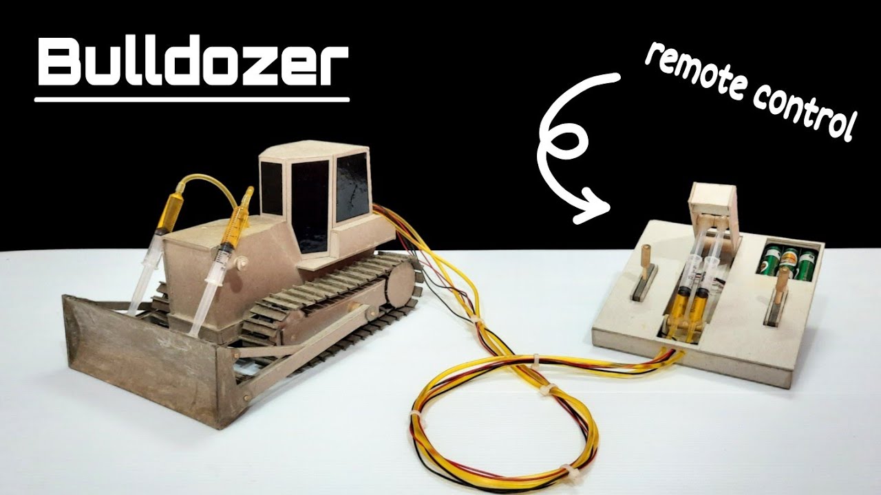 How to make remote control bulldozer from grey cardboard  By The R