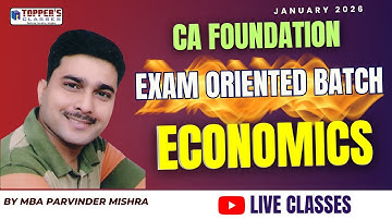 CA  FOUND. ECONOMICS  EXAM ORIENTED BATCH FOR JAN